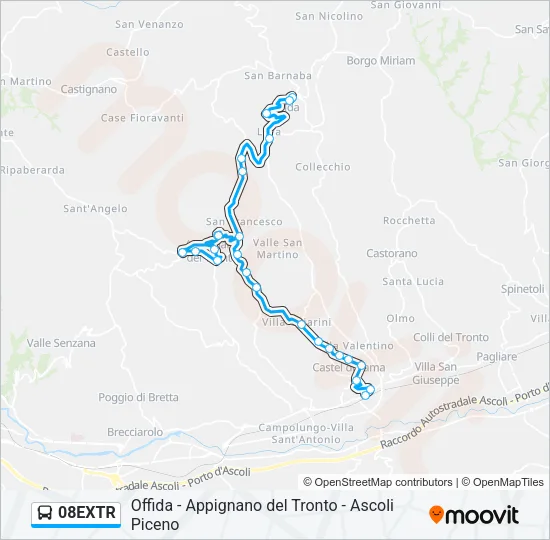 08EXTR Bus Line Map