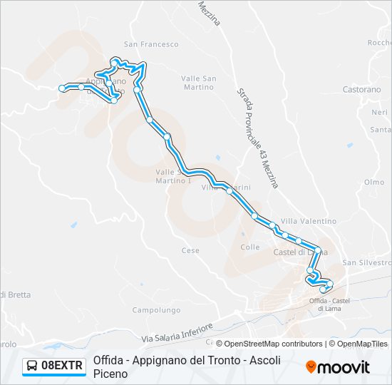 08EXTR Bus Line Map