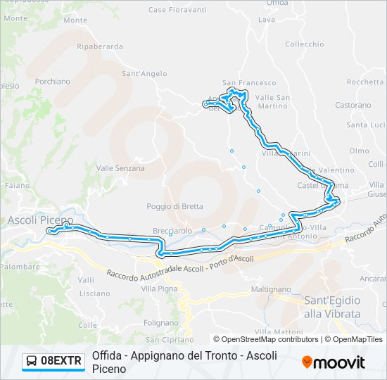 08EXTR Bus Line Map