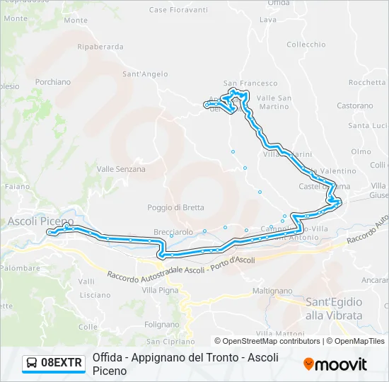 08EXTR Bus Line Map