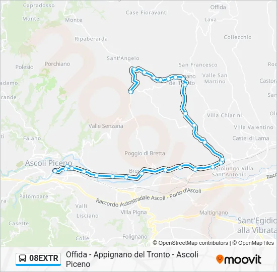 08EXTR Bus Line Map