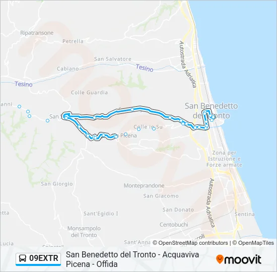 09EXTR Bus Line Map