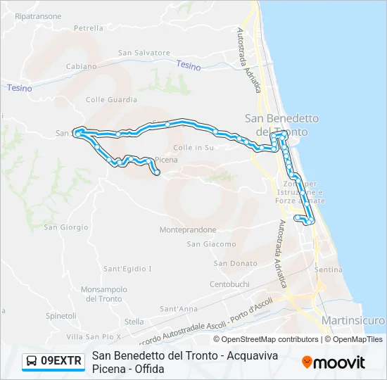 09EXTR Bus Line Map