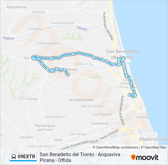 09EXTR bus Line Map