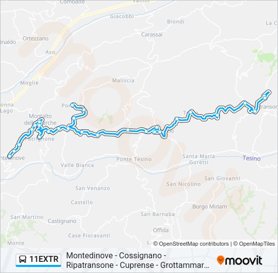 11EXTR Bus Line Map