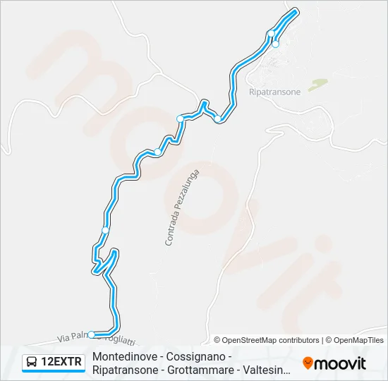 12EXTR Bus Line Map