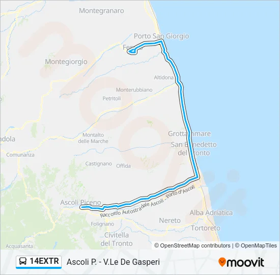 14EXTR Bus Line Map