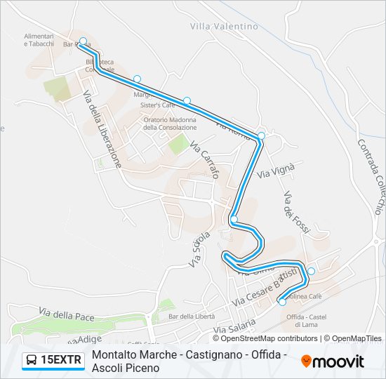 15EXTR Bus Line Map