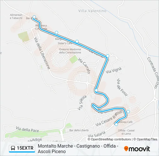 15EXTR Bus Line Map
