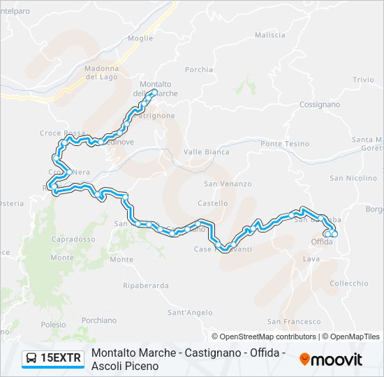 15EXTR Bus Line Map