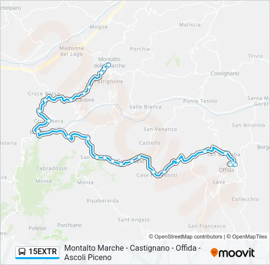 15EXTR Bus Line Map
