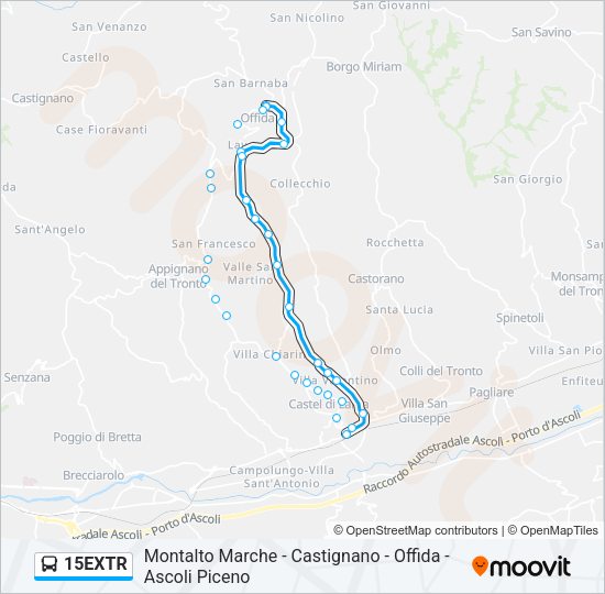 15EXTR Bus Line Map