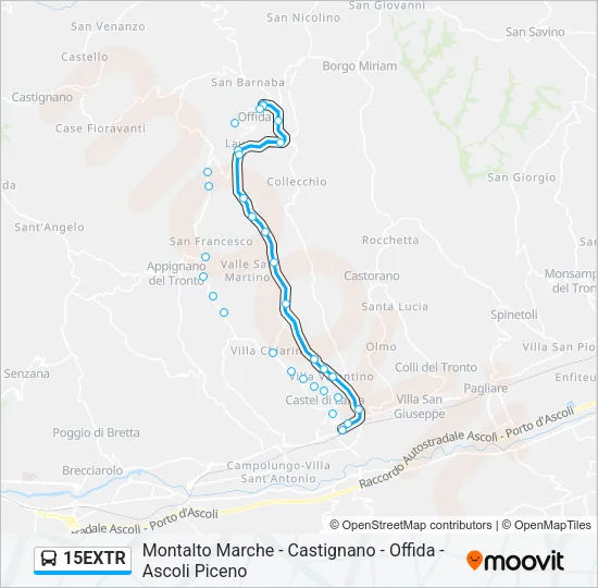 15EXTR Bus Line Map
