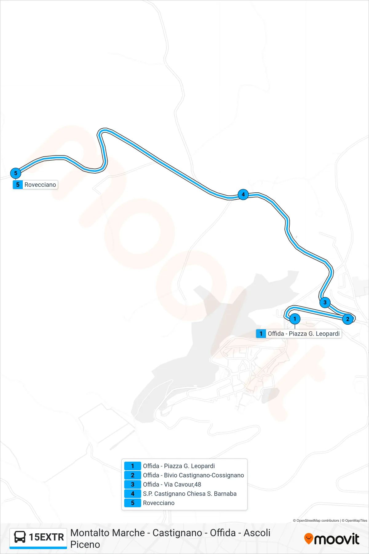 Linea 15EXTR bus (Rovecciano) - Percorsi e fermate sulla mappa
