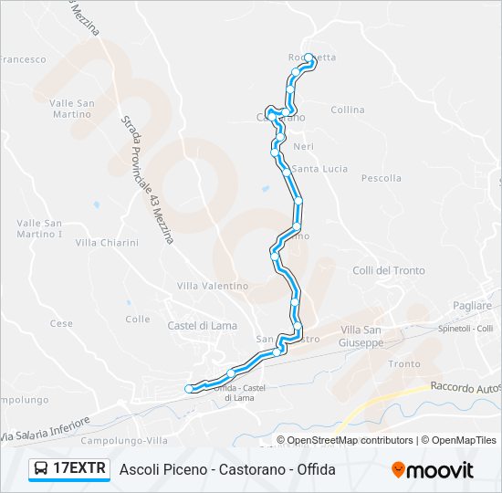 17EXTR Bus Line Map