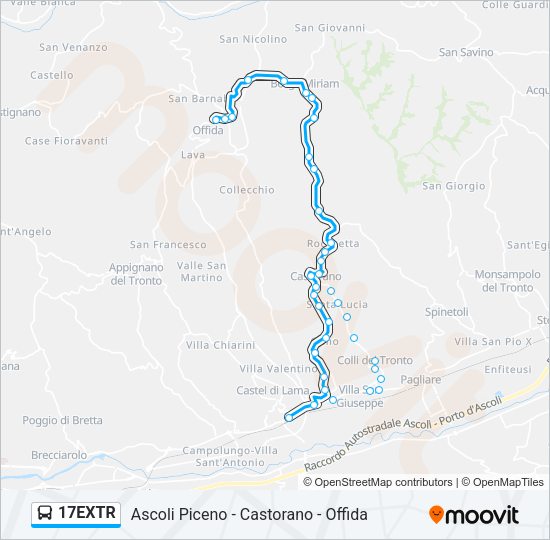 17EXTR Bus Line Map