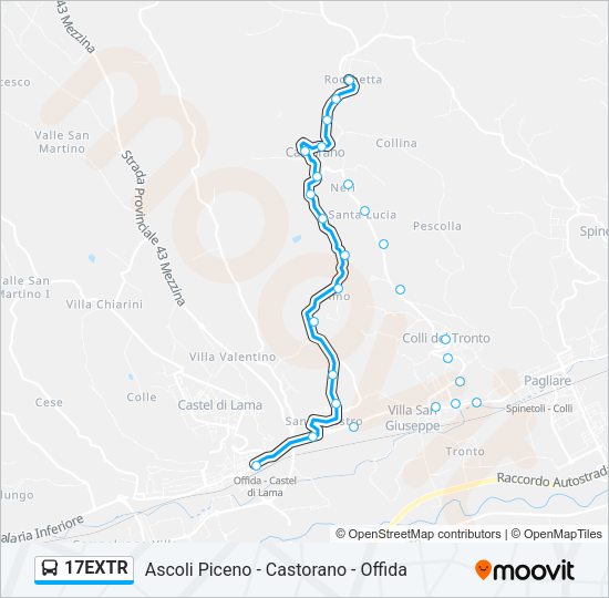 17EXTR Bus Line Map