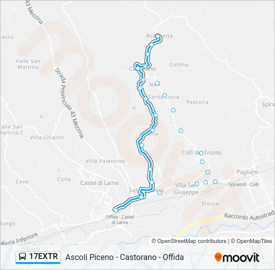 17EXTR Bus Line Map