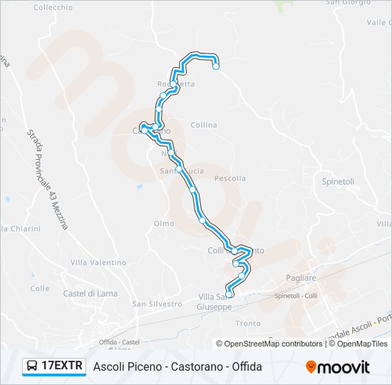 17EXTR Bus Line Map