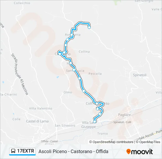 17EXTR Bus Line Map