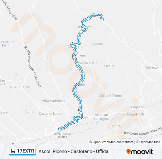 17EXTR Bus Line Map