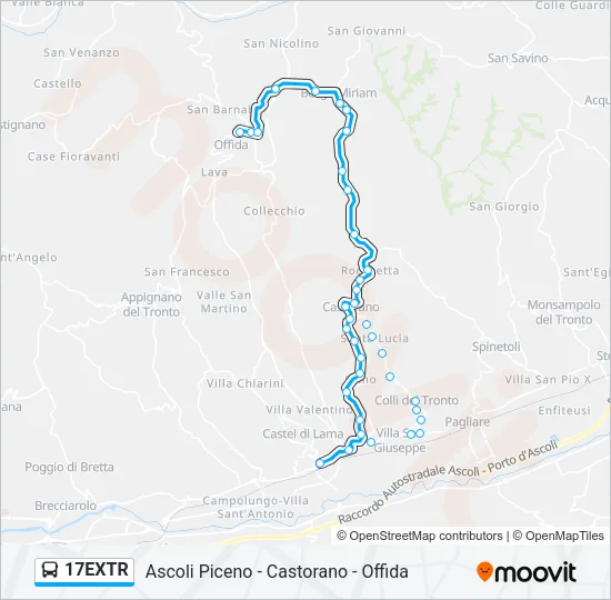 17EXTR Bus Line Map