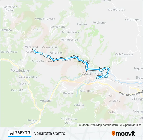 Percorso linea bus 26EXTR