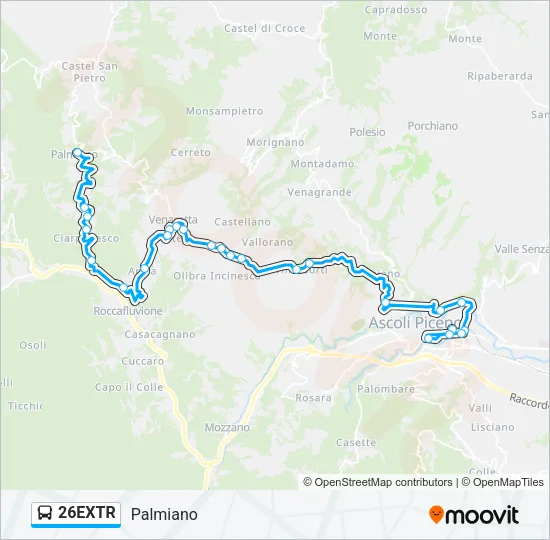26EXTR Bus Line Map