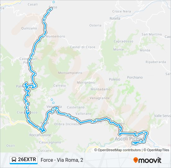26EXTR Bus Line Map