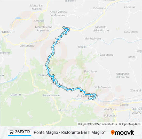 26EXTR Bus Line Map