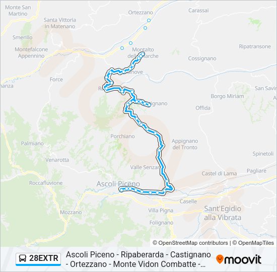 28EXTR Bus Line Map
