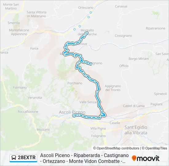 28EXTR Bus Line Map