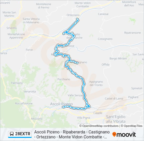 28EXTR Bus Line Map