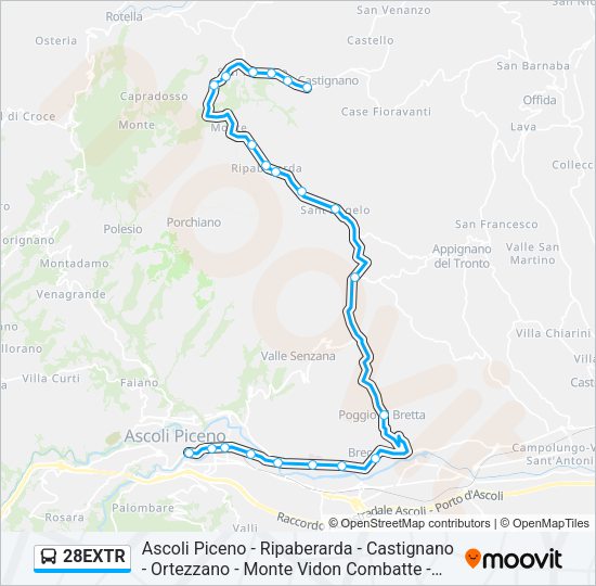 28EXTR Bus Line Map