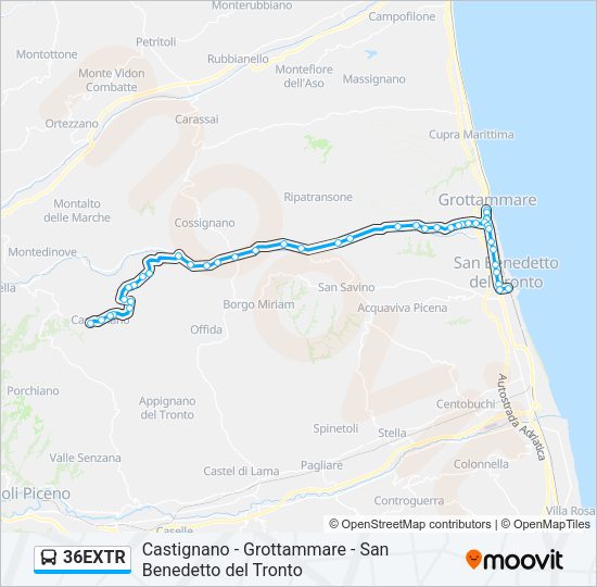 36EXTR Bus Line Map