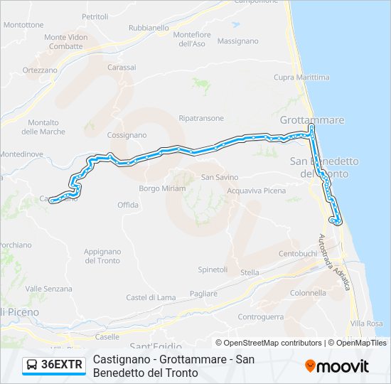 36EXTR Bus Line Map