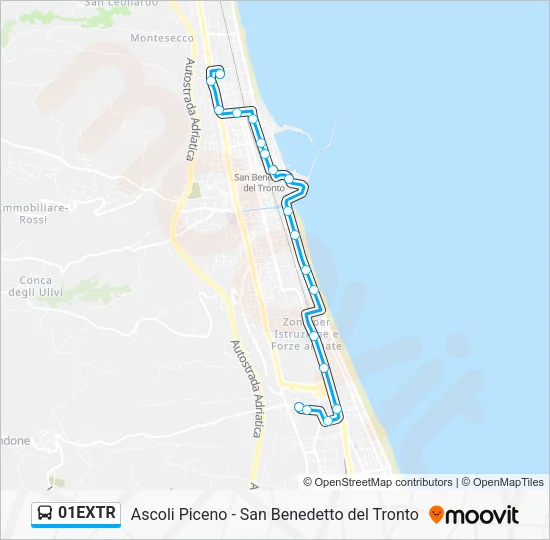 01EXTR Bus Line Map
