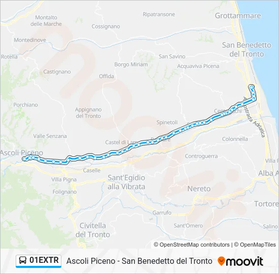 01EXTR Bus Line Map