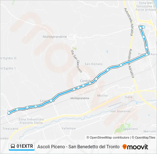 01EXTR Bus Line Map