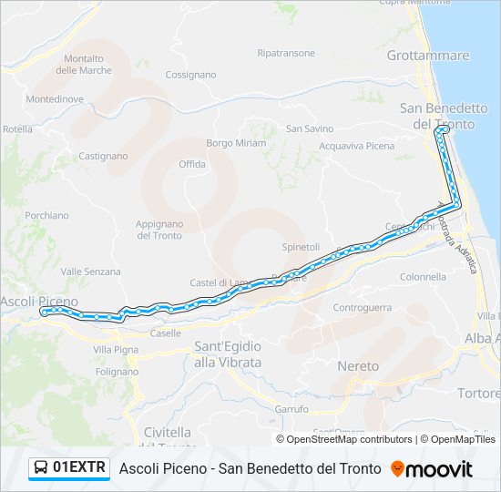01EXTR Bus Line Map