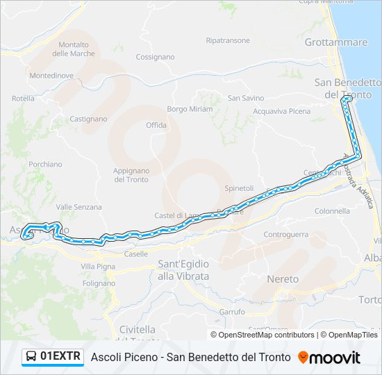 01EXTR Bus Line Map