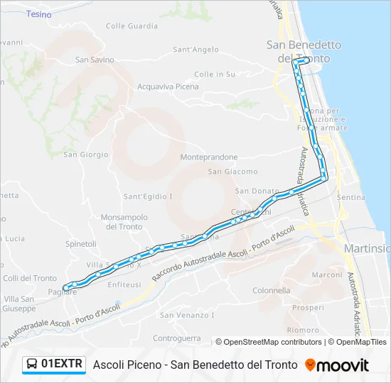 01EXTR Bus Line Map
