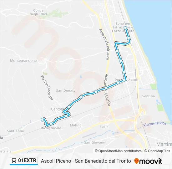 01EXTR Bus Line Map
