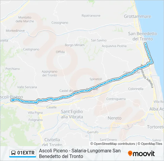 01EXTR Bus Line Map