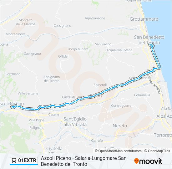 01EXTR Bus Line Map