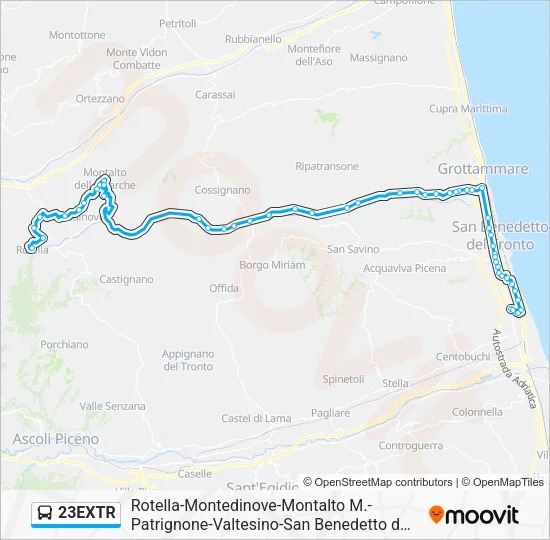 23EXTR Bus Line Map