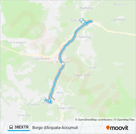 38EXTR Bus Line Map