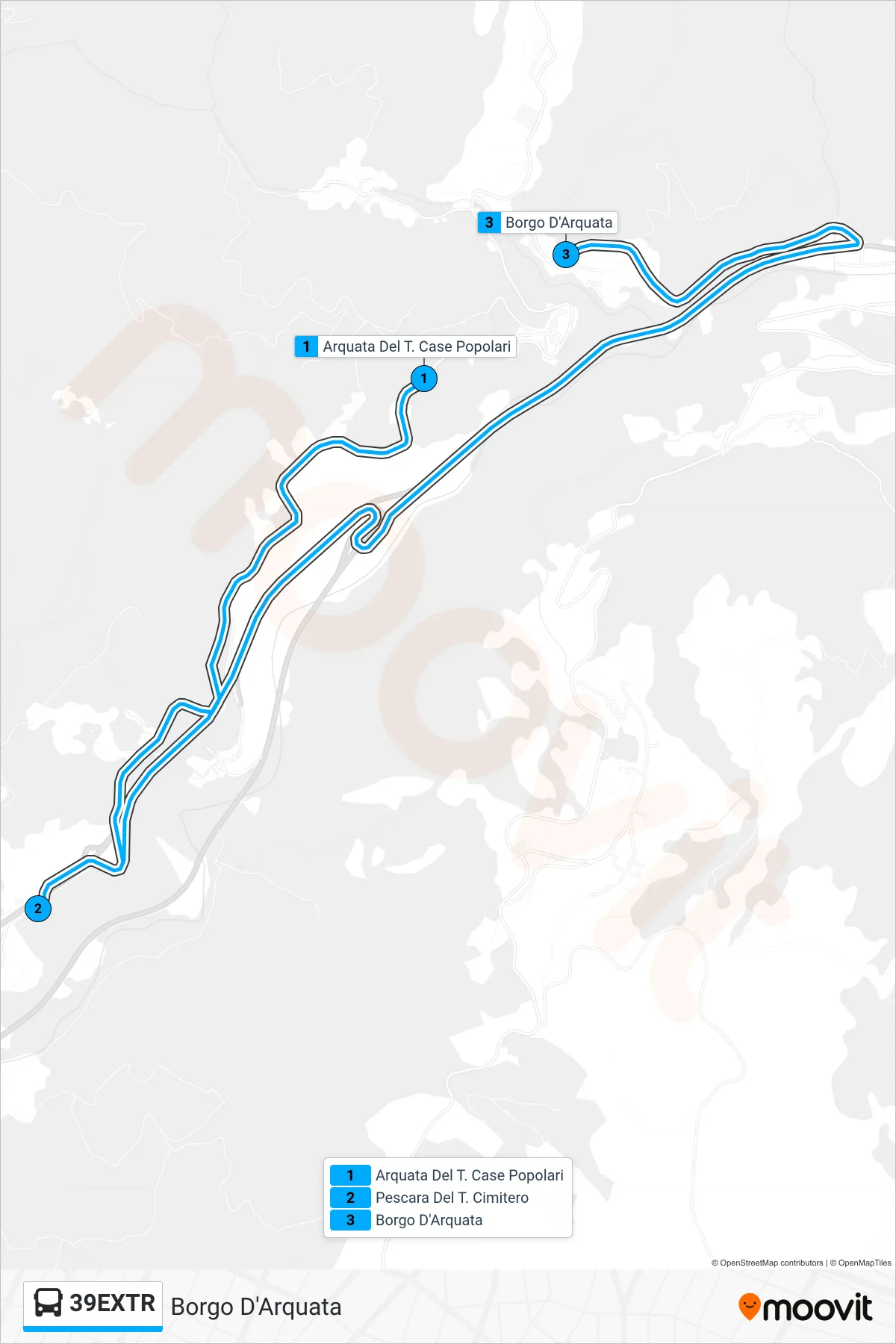 Linea 39EXTR bus (Borgo D'Arquata) - Percorsi e fermate sulla mappa