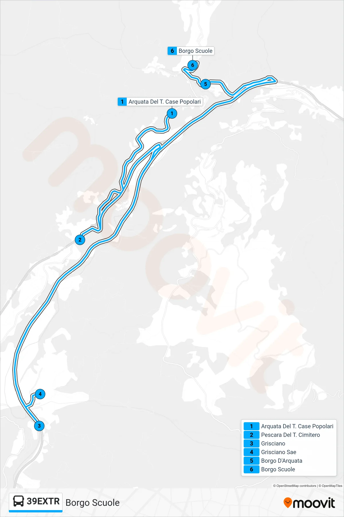 Linea 39EXTR bus (Borgo Scuole) - Percorsi e fermate sulla mappa