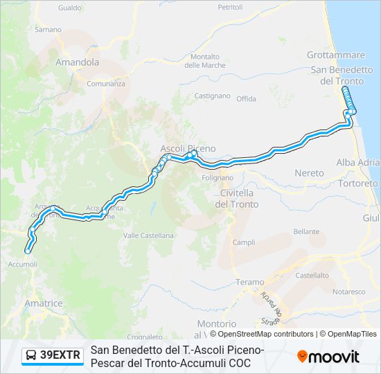 39EXTR Bus Line Map